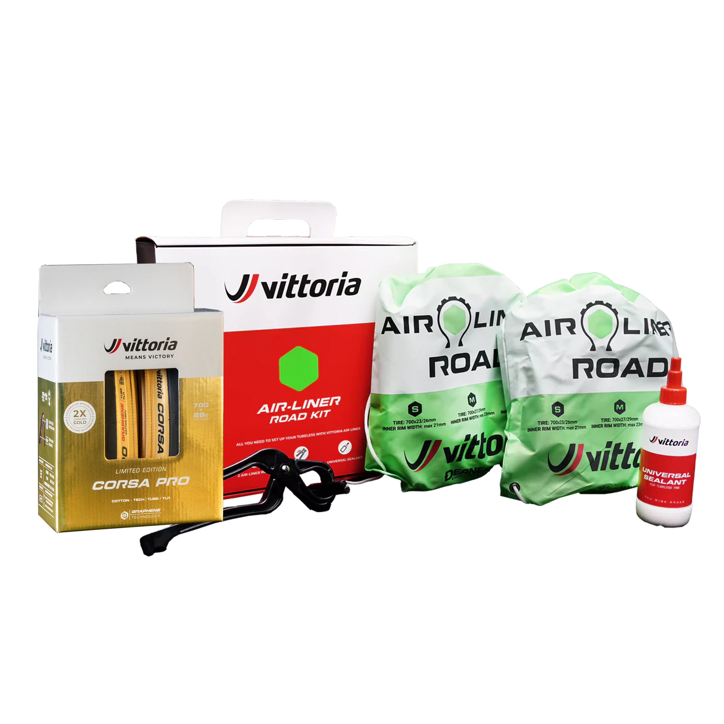 Corsa PRO Gold & Air-Liner Road Tubeless Kit