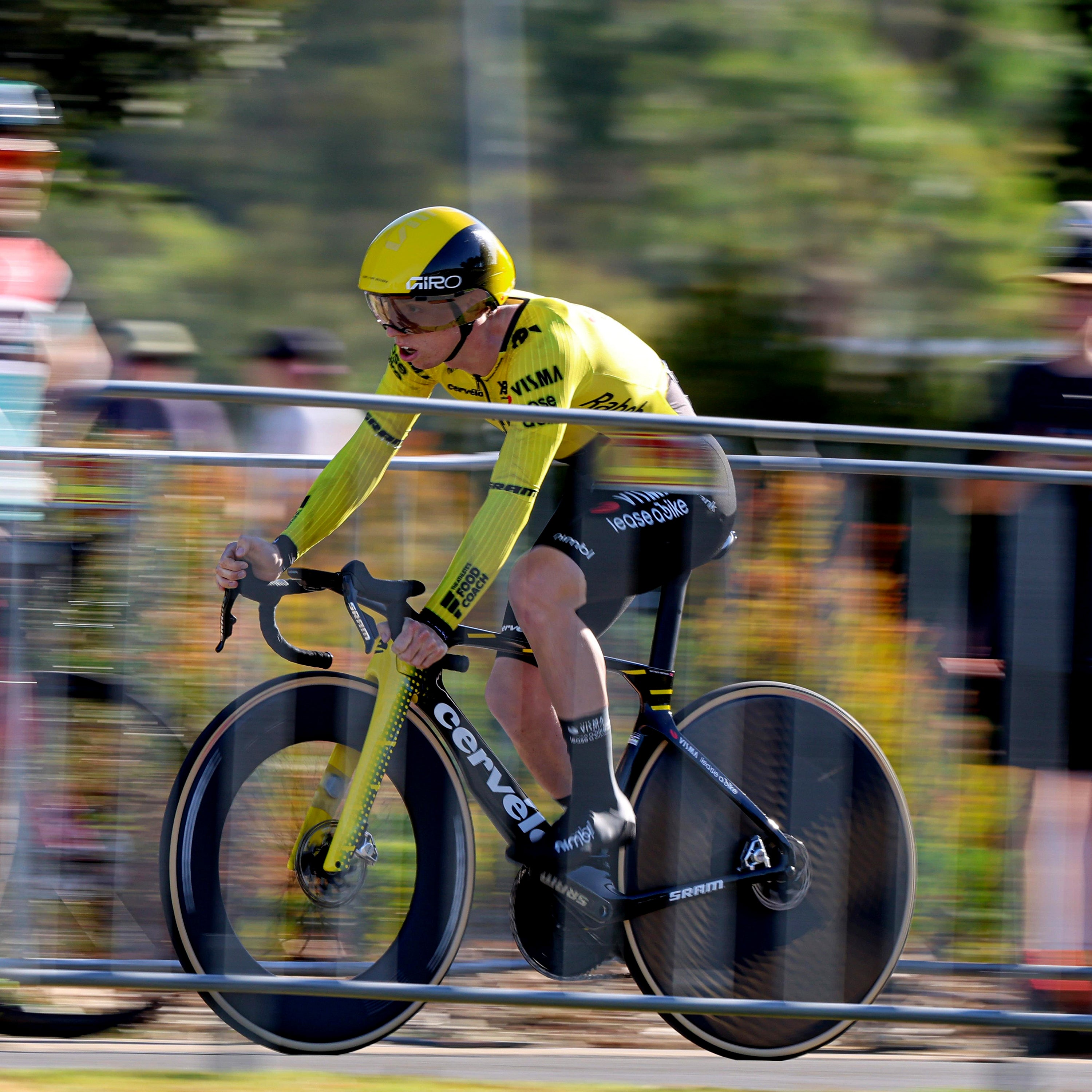 Pro Rider using Vittoria Corsa Pro Speed Tubeless-Ready road bike tire